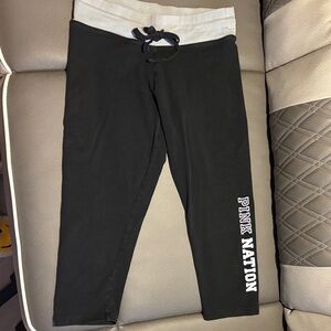 Victoria's Secret Black Leggings with Gray Waistband